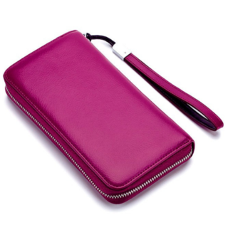 Bordeaux Leather Wallet Fuchsia
